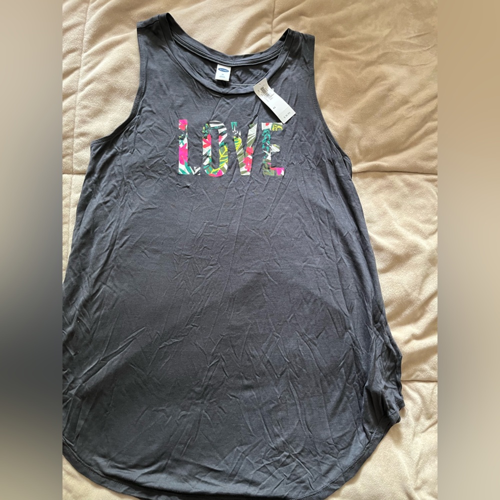 Old Navy Love  tank top gray size XS new w/tags
